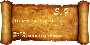 Sinkovics Fanni névjegykártya