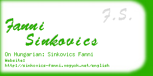 fanni sinkovics business card